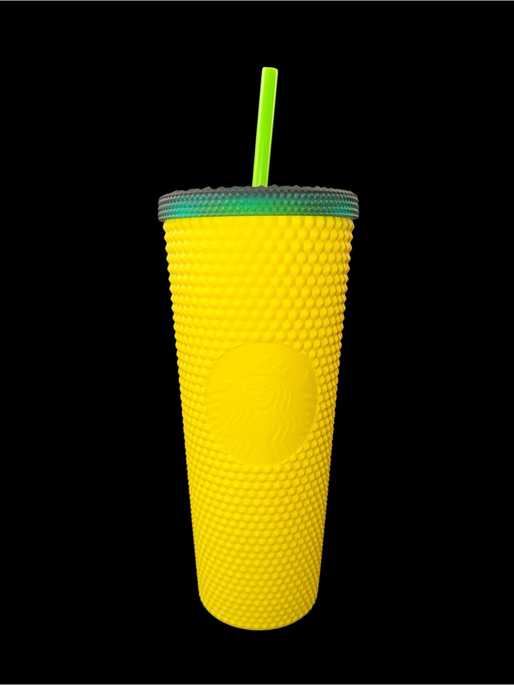 Starbucks Hawaii Pineapple Studded Matte Yellow Tumbler 24oz Cup Double Wall New